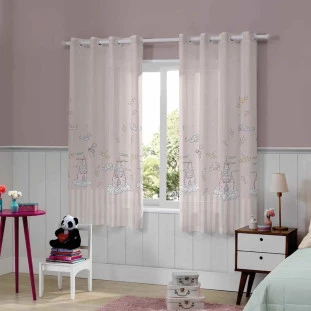 Cortina rustica colore 2,60cm x 1,70cm castelo rose - bella janela. ambiente