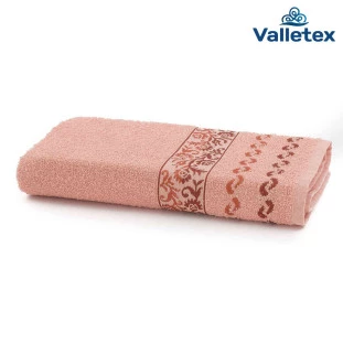 Toalha de banho felpuda 100% algodão 68cm x 135cm kênia damasco - valletex. principal