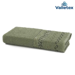 Toalha de banho felpuda 100% algodão 68cm x 135cm kenia azeitona - valletex. primeira