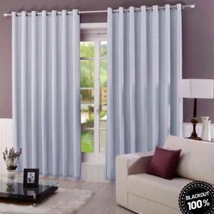 Cortina blackout branca beatriz com voal 2,30m x 2,80m - m&c cortinas. ambiente
