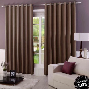 Cortina blackout tabaco beatriz com voal 2,30m x 2,80m - m&c cortinas. ambiente