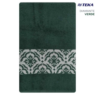 Toalha de banho felpuda 95% algodão 65cm x 135cm diamante verde - teka. primeira