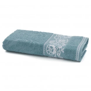 TOALHA ROSTO FELPUDA 100% ALGODÃO 48 X 70 CM FIORELLA AZUL MAYA - VALLETEX