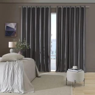 Cortina corta luz tecido blend 4,20m x 2,50m Taupe - Bella Janela - primeira