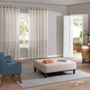 Cortina duplex 4,20m x 2,50m valencia barrada areia. ambiente
