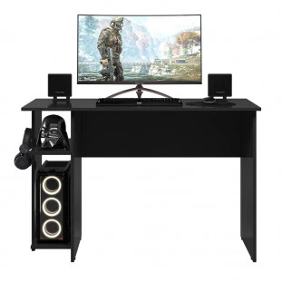 MESA GAMER E ESCRITORIO PRETO FOSCO-frontal37