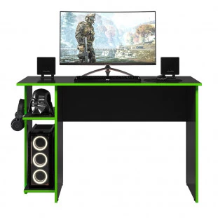 mesa gamer escrivaninha preto fosto e verde.frontal