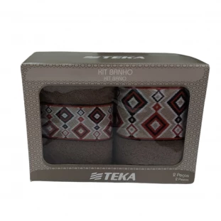 kit toalha de banho e rosto xingu. frontal