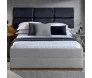 Cabeceira estofada modular queen linho preto rajado - bella arte. primeira