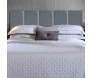 Cabeceira estofada modular casal linho cinza - bella arte. ambiente
