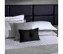 Cabeceira estofada modular queen linho preto rajado - bella arte. detallhe