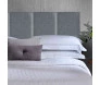 Cabeceira estofada modular casal linho cinza - bella arte. detalhe