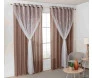 Cortina caqui camila com renda 2,70m x 3,00m - m&c cortinas. ambiente