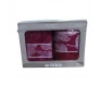 Kit toalha de banho e rosto diamante litoral vermelho.  caixa