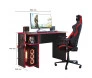 MESA GAMER ESCRIVANINHA PRETO FOSCO/VERMELHO -croqui