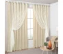 Cortina palha camila com renda 2,70m x 3,00m - m&c cortinas. ambiente